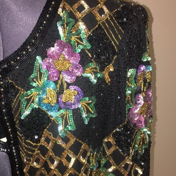 Vintage beaded and sequined formal jacket size M - Picture 2 of 8